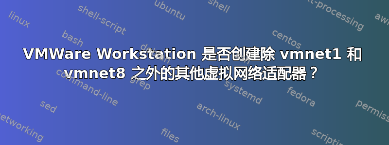 VMWare Workstation 是否创建除 vmnet1 和 vmnet8 之外的其他虚拟网络适配器？