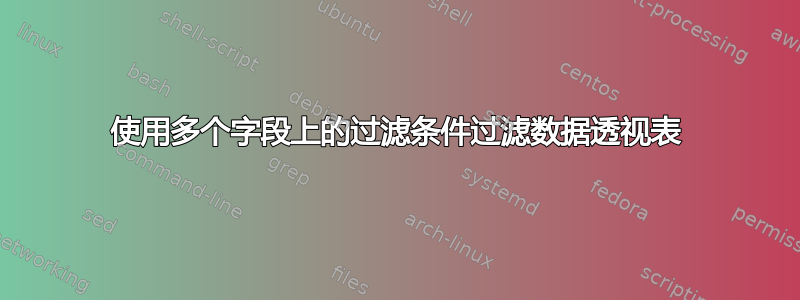 使用多个字段上的过滤条件过滤数据透视表