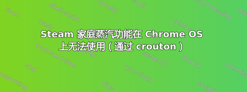 Steam 家庭蒸汽功能在 Chrome OS 上无法使用（通过 crouton）