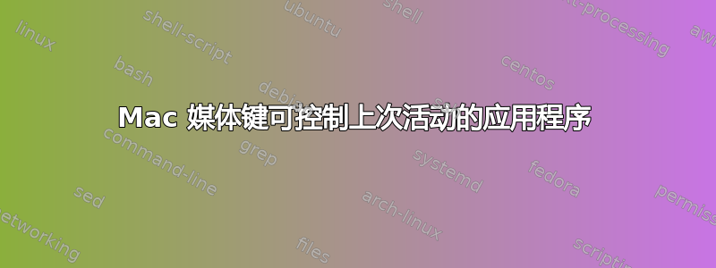 Mac 媒体键可控制上次活动的应用程序