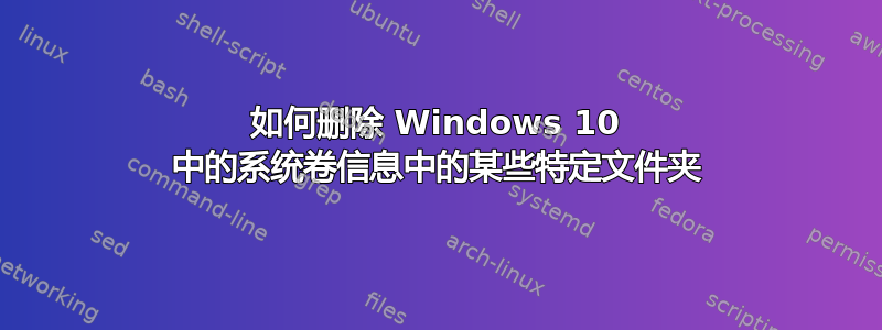 如何删除 Windows 10 中的系统卷信息中的某些特定文件夹