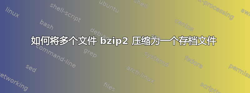 如何将多个文件 bzip2 压缩为一个存档文件