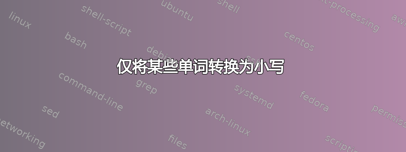 仅将某些单词转换为小写