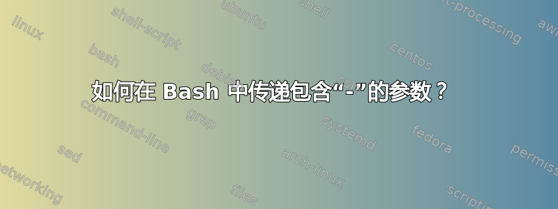 如何在 Bash 中传递包含“-”的参数？ 