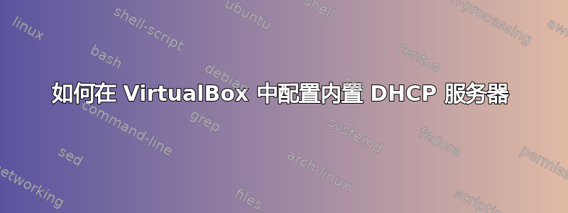 如何在 VirtualBox 中配置内置 DHCP 服务器