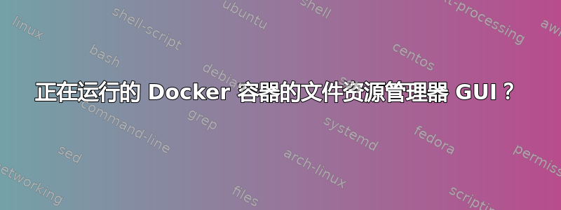 正在运行的 Docker 容器的文件资源管理器 GUI？