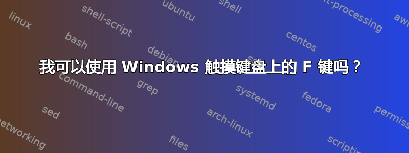 我可以使用 Windows 触摸键盘上的 F 键吗？