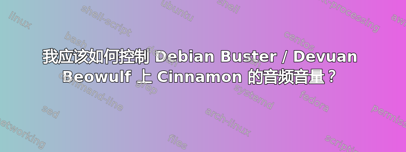 我应该如何控制 Debian Buster / Devuan Beowulf 上 Cinnamon 的音频音量？