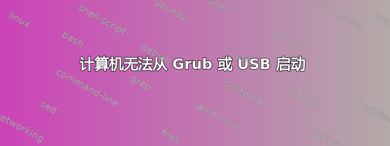 计算机无法从 Grub 或 USB 启动