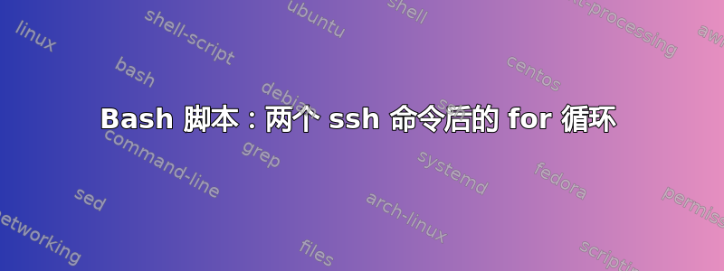 Bash 脚本：两个 ssh 命令后的 for 循环