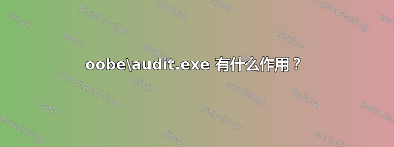 oobe\audit.exe 有什么作用？