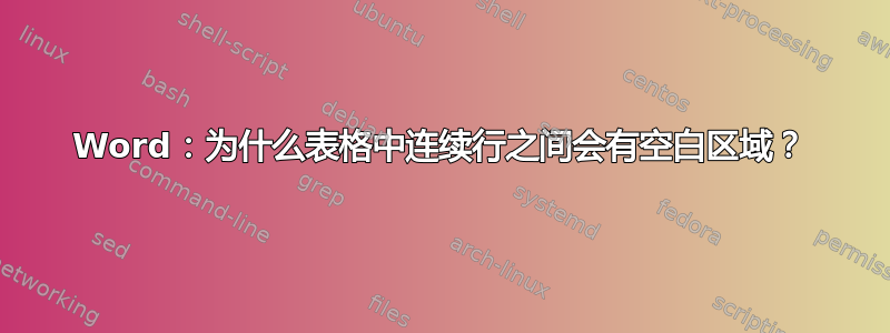 Word：为什么表格中连续行之间会有空白区域？