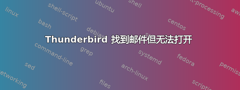 Thunderbird 找到邮件但无法打开