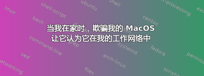 当我在家时，欺骗我的 MacOS 让它认为它在我的工作网络中