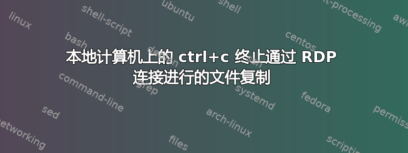 本地计算机上的 ctrl+c 终止通过 RDP 连接进行的文件复制