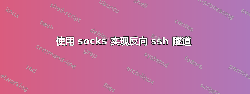 使用 socks 实现反向 ssh 隧道