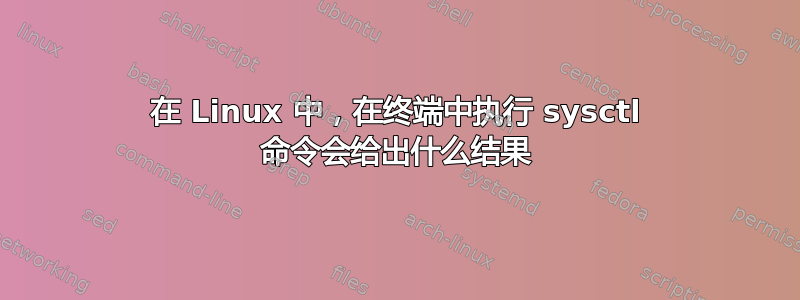 在 Linux 中，在终端中执行 sysctl 命令会给出什么结果