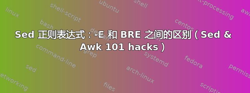 Sed 正则表达式：-E 和 BRE 之间的区别（Sed & Awk 101 hacks）