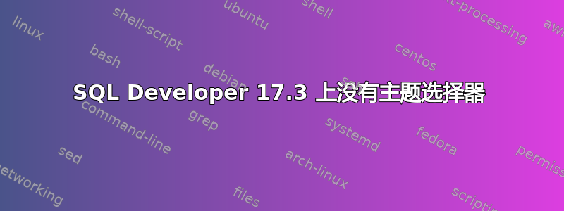 SQL Developer 17.3 上没有主题选择器