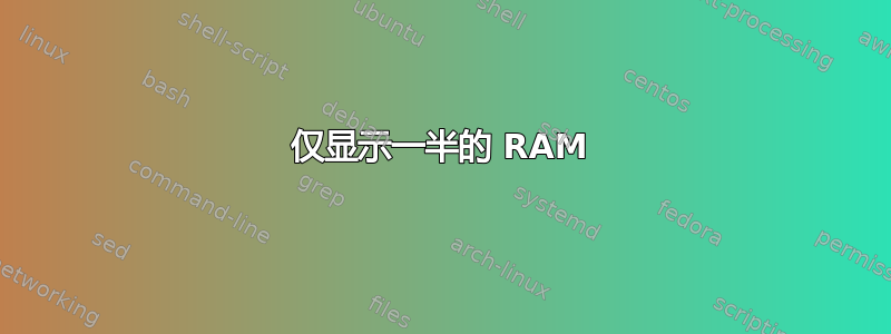 仅显示一半的 RAM