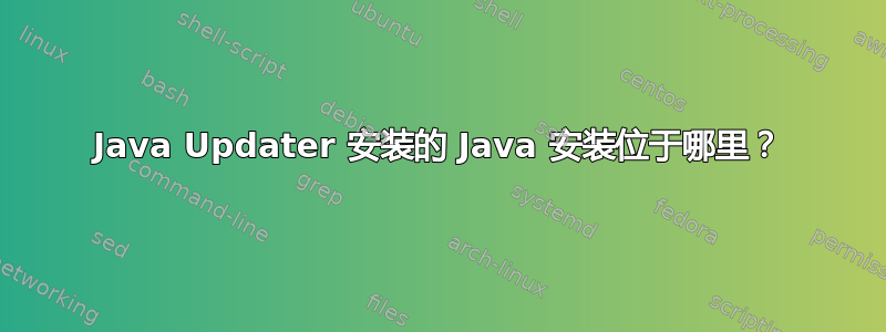 Java Updater 安装的 Java 安装位于哪里？