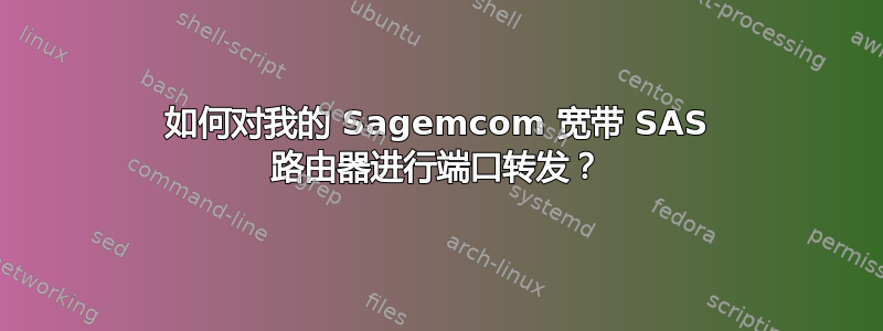 如何对我的 Sagemcom 宽带 SAS 路由器进行端口转发？