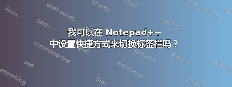 我可以在 Notepad++ 中设置快捷方式来切换标签栏吗？