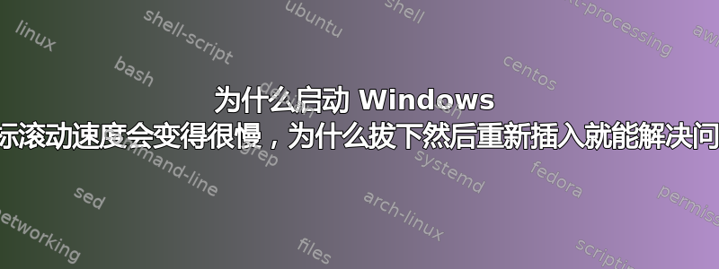 为什么启动 Windows 后鼠标滚动速度会变得很慢，为什么拔下然后重新插入就能解决问题？