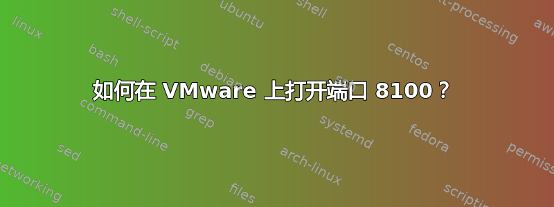 如何在 VMware 上打开端口 8100？