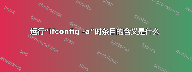 运行“ifconfig -a”时条目的含义是什么