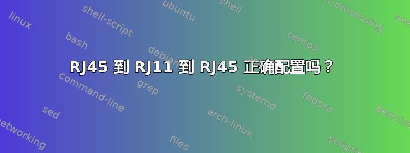 RJ45 到 RJ11 到 RJ45 正确配置吗？