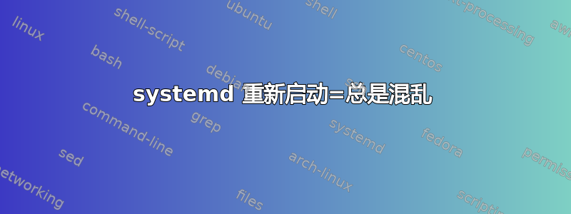 systemd 重新启动=总是混乱