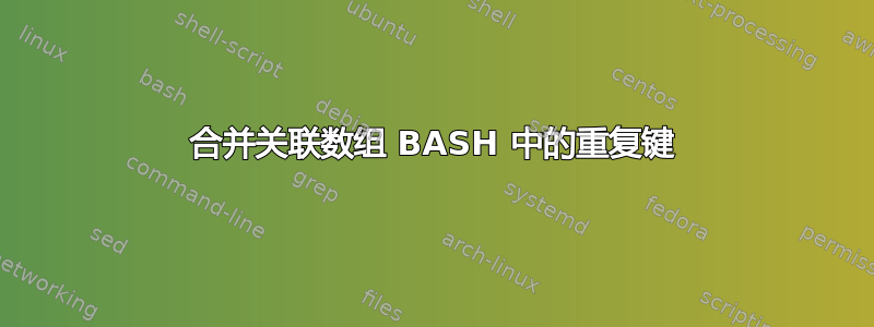 合并关联数组 BASH 中的重复键