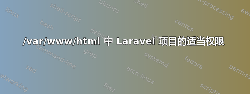 /var/www/html 中 Laravel 项目的适当权限