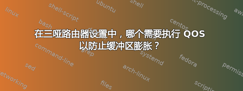 在三哑路由器设置中，哪个需要执行 QOS 以防止缓冲区膨胀？