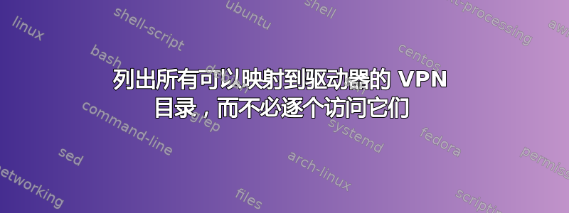 列出所有可以映射到驱动器的 VPN 目录，而不必逐个访问它们