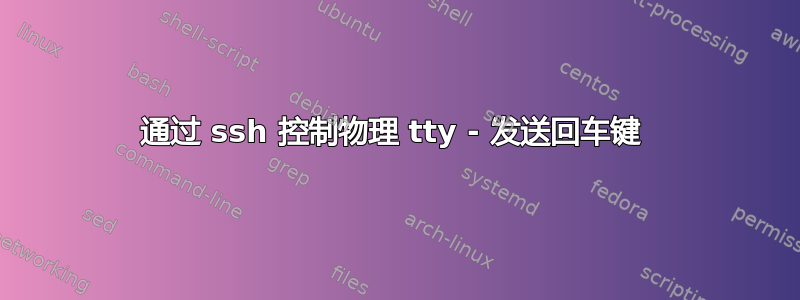 通过 ssh 控制物理 tty - 发送回车键 