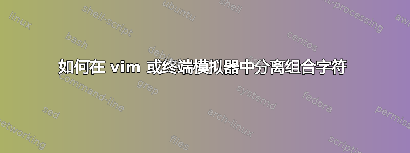 如何在 vim 或终端模拟器中分离组合字符