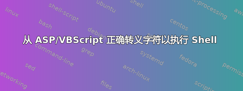 从 ASP/VBScript 正确转义字符以执行 Shell