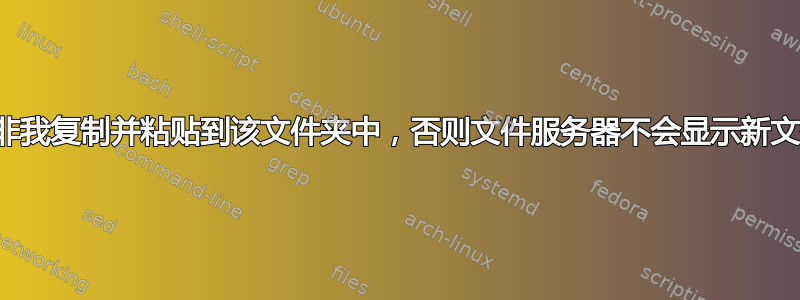 除非我复制并粘贴到该文件夹​​中，否则文件服务器不会显示新文件