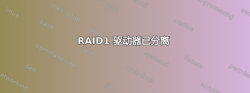 RAID1 驱动器已分离