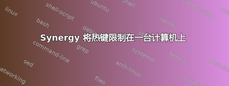 Synergy 将热键限制在一台计算机上