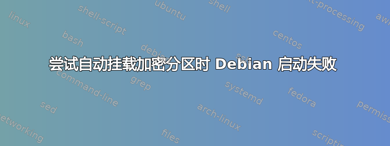 尝试自动挂载加密分区时 Debian 启动失败