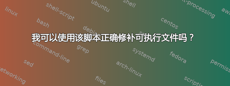 我可以使用该脚本正确修补可执行文件吗？