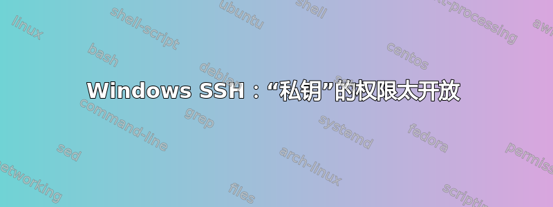 Windows SSH：“私钥”的权限太开放