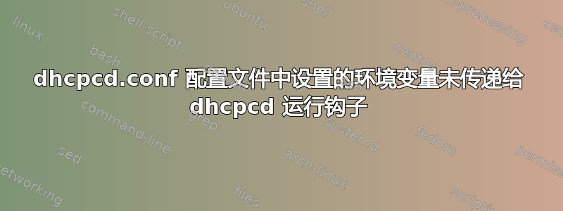 dhcpcd.conf 配置文件中设置的环境变量未传递给 dhcpcd 运行钩子