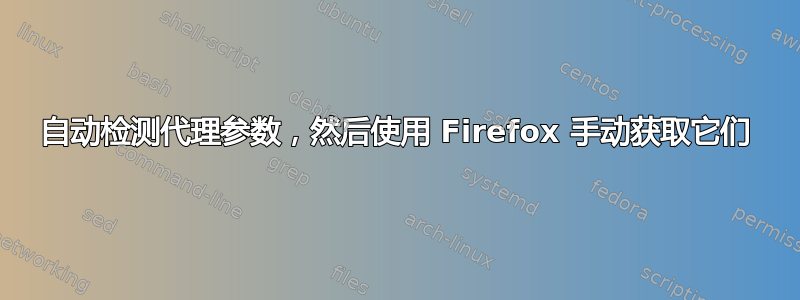 自动检测代理参数，然后使用 Firefox 手动获取它们