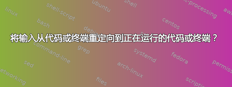 将输入从代码或终端重定向到正在运行的代码或终端？