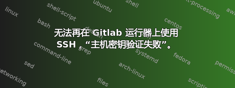 无法再在 Gitlab 运行器上使用 SSH，“主机密钥验证失败”。