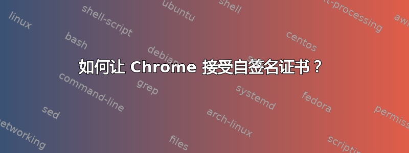 如何让 Chrome 接受自签名证书？